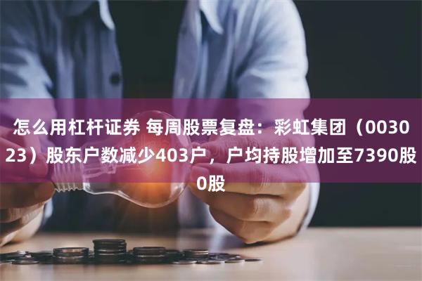 怎么用杠杆证券 每周股票复盘：彩虹集团（003023）股东户数减少403户，户均持股增加至7390股